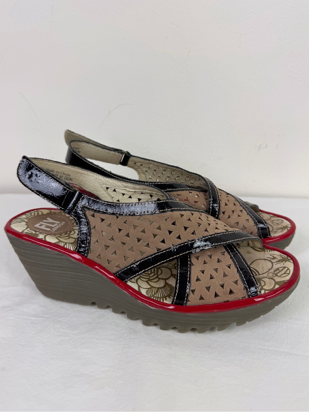 Fly London Ynes Perforated Wedge Sandal